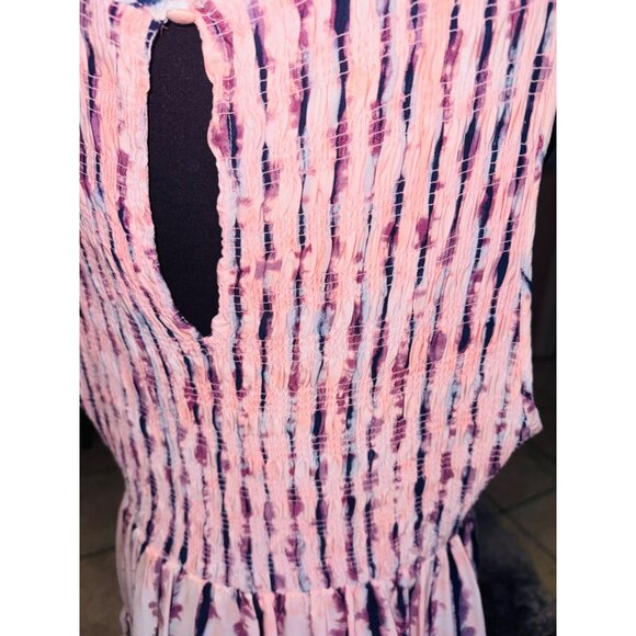 Torrid Sleeveless Smocked Tie-Dye Tiered Top Plus Size 3X Pink Feminine Cottage - Picture 10 of 11